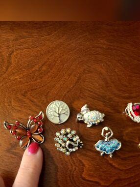 Set of 7 "Ginger Snaps" style ring snaps charms buttons